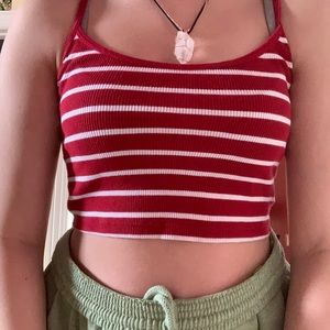 john galt white and red striped tank